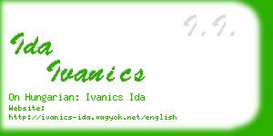 ida ivanics business card